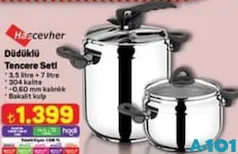 HASCEVHER DÜDÜKLÜ TENCERE SETİ 3,5 LİTRE+ 7 LİTRE HASCEVHER DÜDÜKLÜ TENCERE SETİ 3,5 LİTRE+ 7 LİTRE